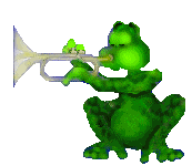 Trumpet playing frog.