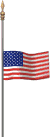 USA flag at half staff.